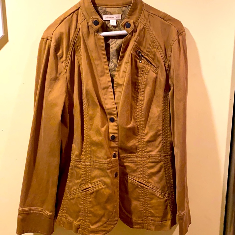 Coldwater creek 14 light tan denim casual jacket